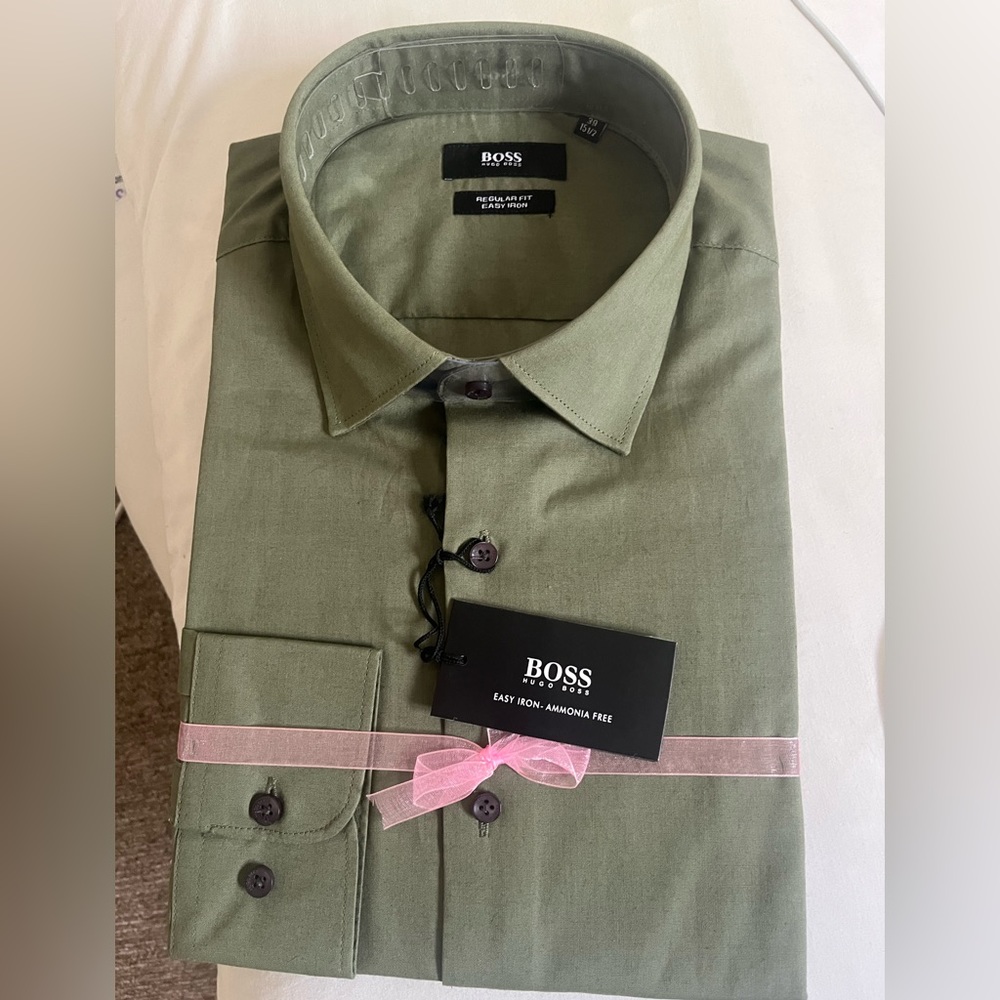 BOSS by HUGO BOSS - Regular Fit Cotton Dress Shirt - Green